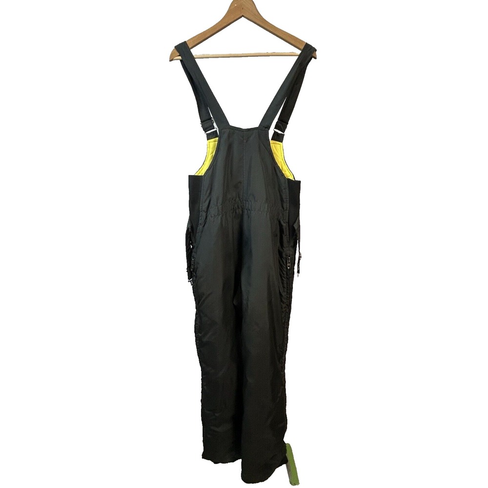 Vintage John Deere Bib Snowpant Overalls 36x31 Farm Chore Unisex Black Talon Zip - Picture 7 of 12